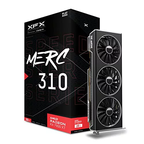 XFX Speedster MERC310 AMD Radeon™ RX 7900XT Black Gaming - Tarjeta gráfica (20 GB, GDDR6, AMD RDNA™ 3 (RX-79TMERCB9)