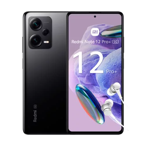 Redmi Note 12 Pro+ 5G - Smartphone de 8+256GB, Pantalla de 6,67" AMOLED FHD+ 120Hz, MediaTek Dimensity 1080, Triple cámara de 200MP, Hypercharge 120W, negro (Versión ES + 3 años de garantía)